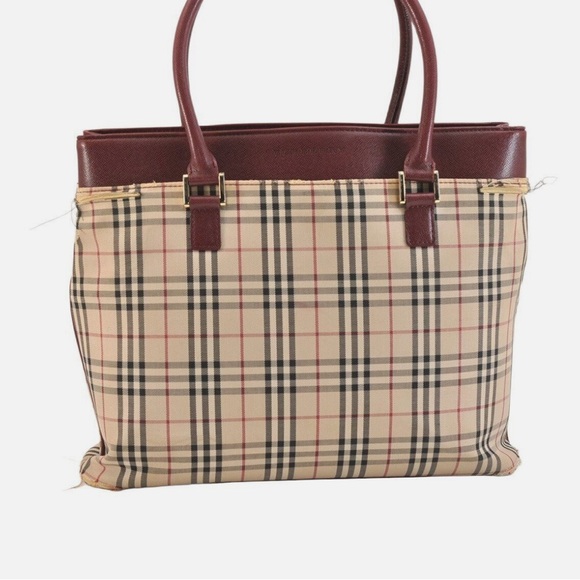 Auth Burberry Square Front Slip Pocket Tote - Picture 13 of 13